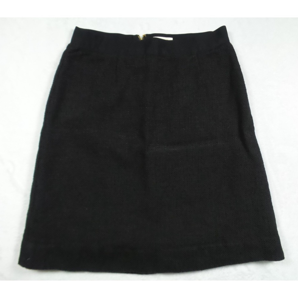 Kate Spade Skirt Womens Size 2 Black Mini Textured Back Zip Lined Stretch